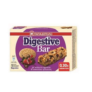 DIGESTIVE 5BARS 28γρ ΚΟΚΚΙΝΑ ΦΡΟΥΤΑκΣΟΚΟΛΑΤΑ-0,30€
