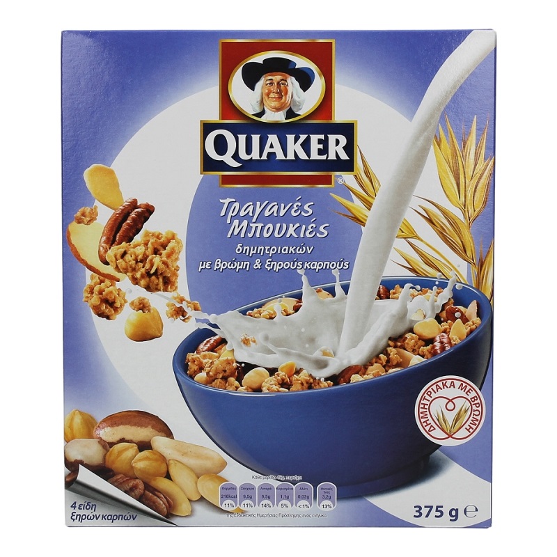 QUAKER ΤΡΑΓΑΝΙΕΣ ΜΠΟΥΚΙΕΣ 375γρ ΞΗΡΟΥΣ ΚΑΡΠΟΥΣ