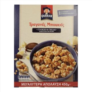 QUAKER ΤΡΑΓΑΝΙΕΣ ΜΠΟΥΚΙΕΣ 375γρ COOKIESkCREAM